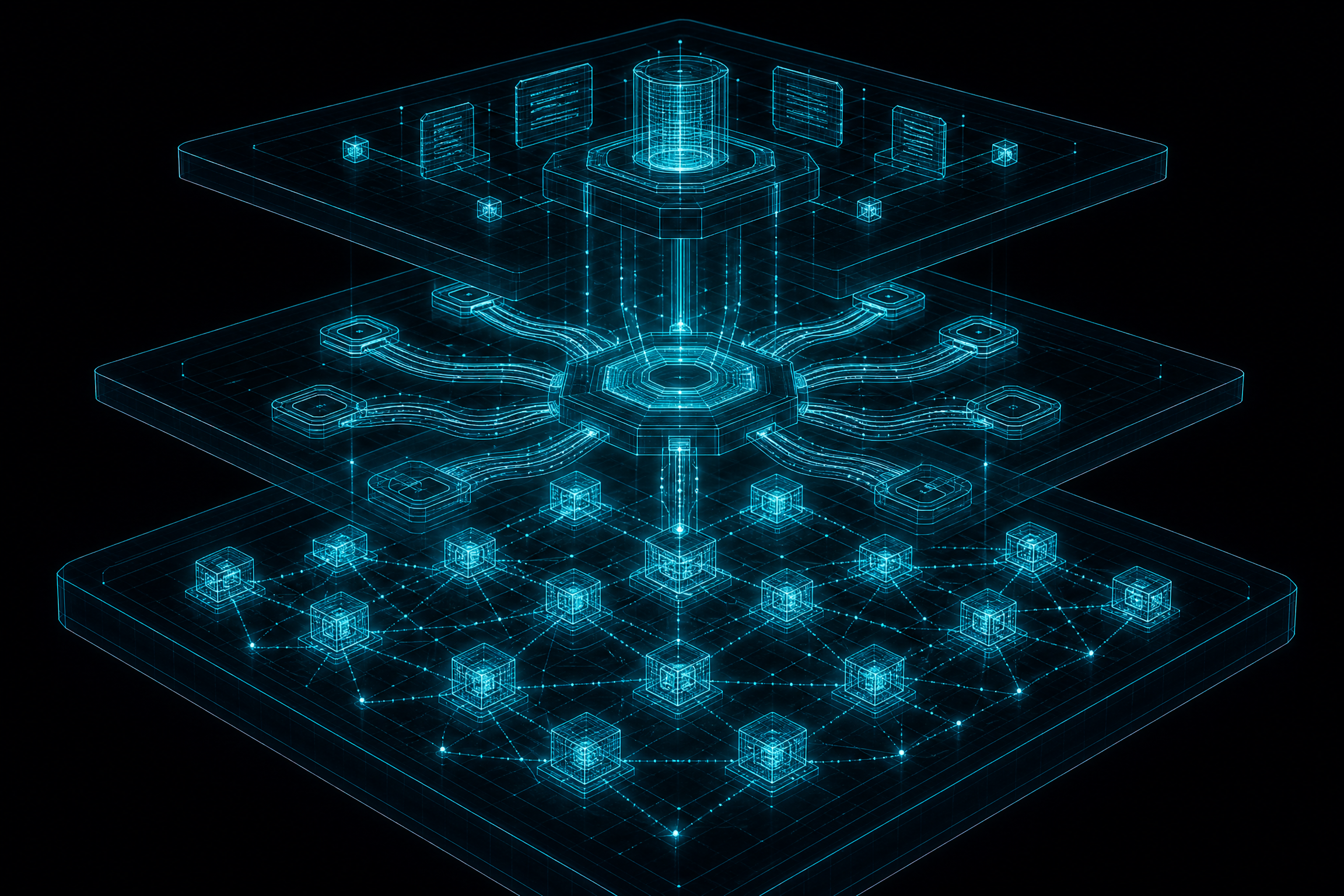3D architectural blueprint of an Agentic Chief of Staff