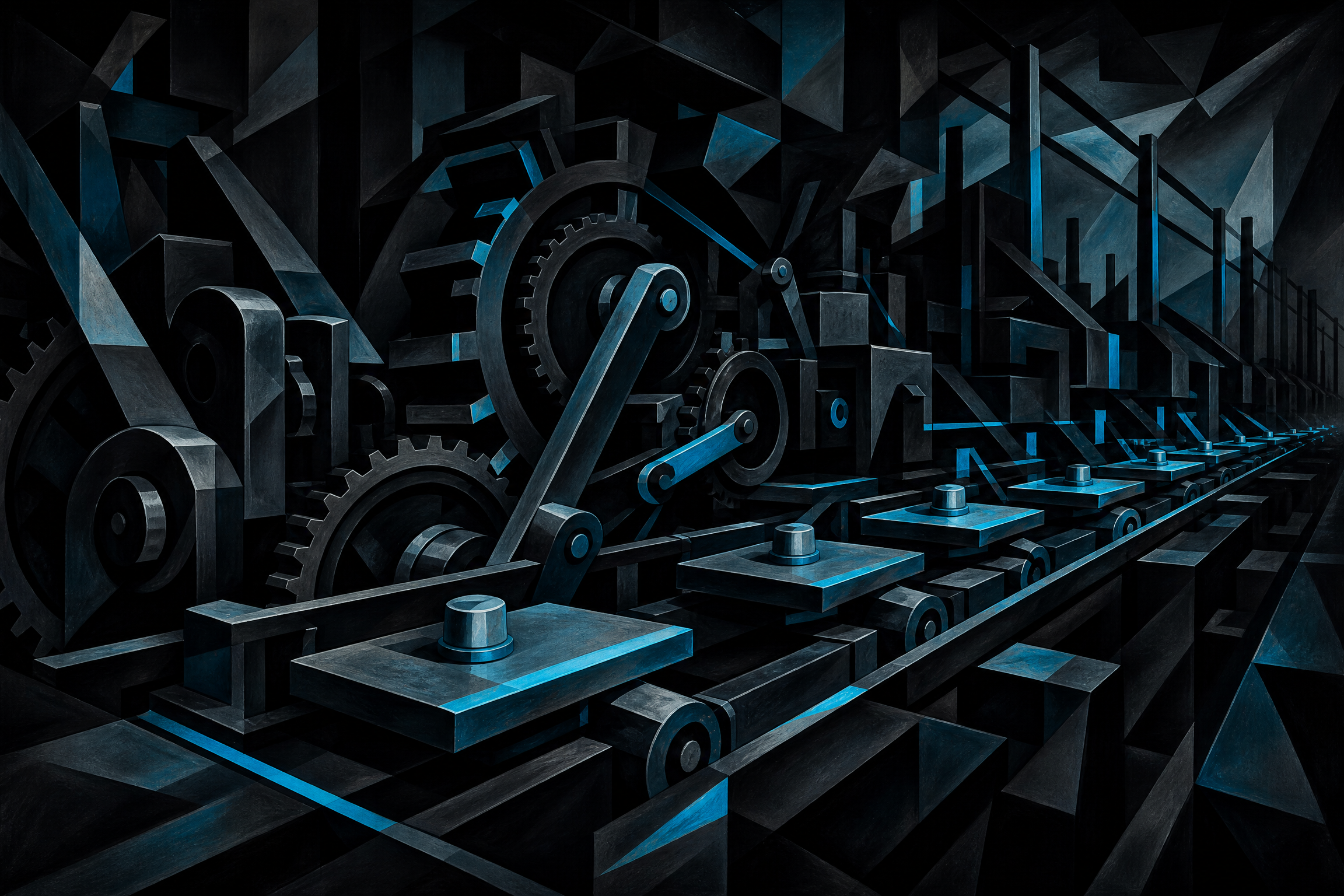 Stylized abstract 1913 Assembly Line