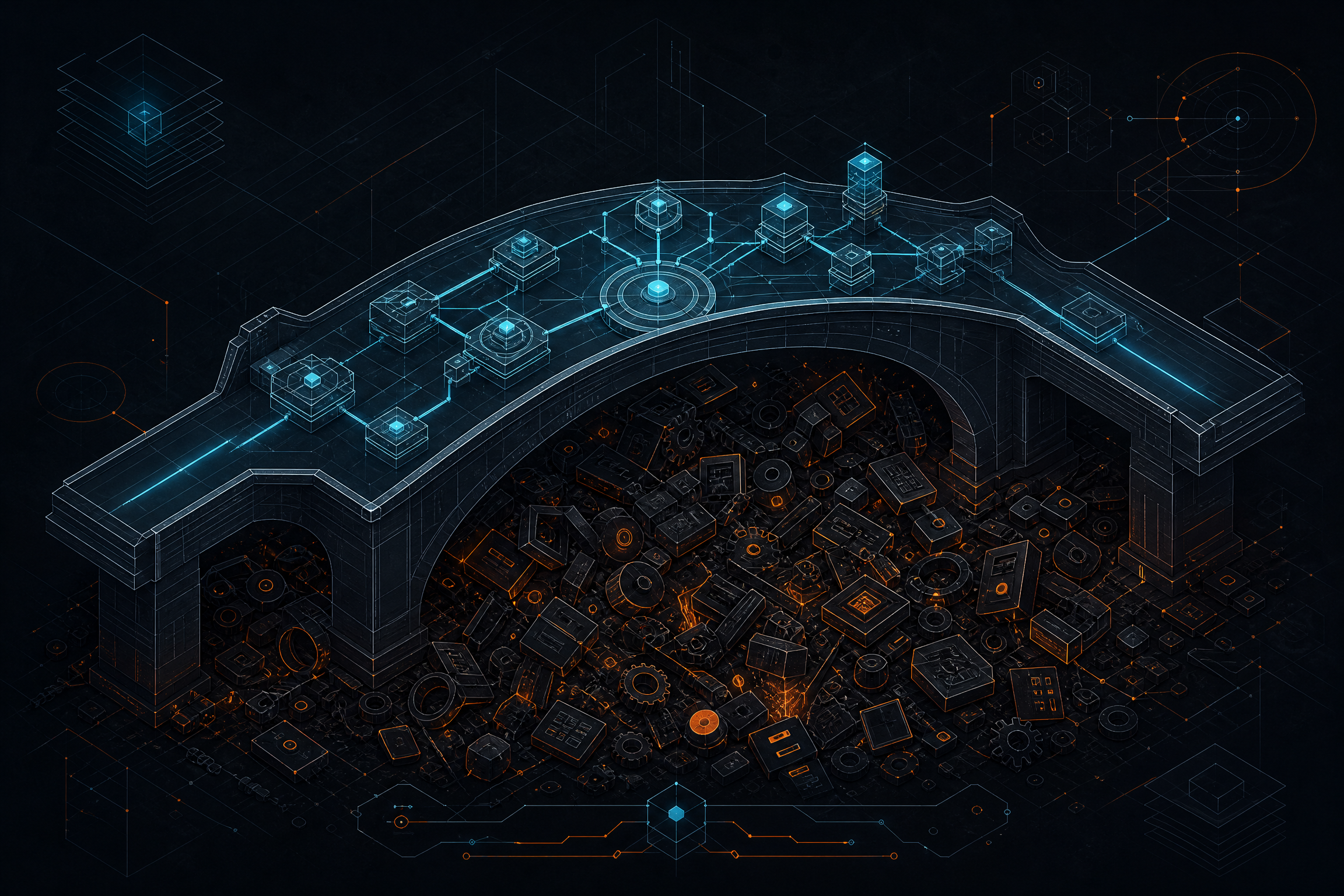 Architecture map showing Systems as a bridge