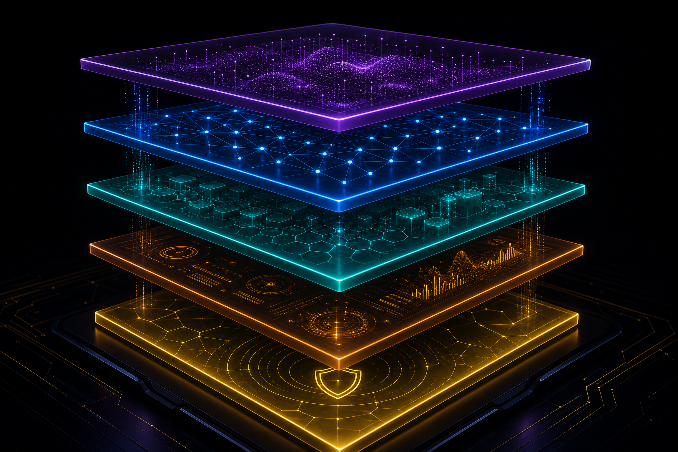 Layered diagram of an AI Factory (Data, Model, Agent, Observability, Policy)